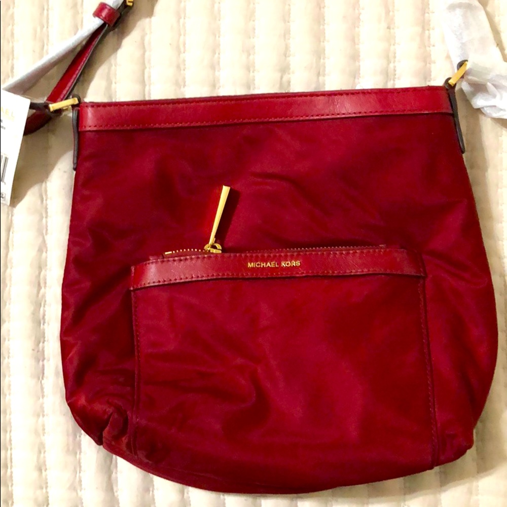 New red MK messenger/crossbody bag